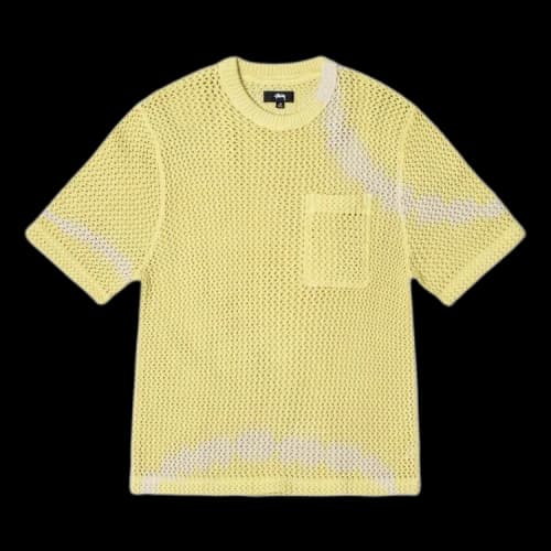 Stussy O'Dyed Heavyweight Mesh Crew 'Tie Dye Yellow'