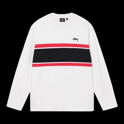 Stussy Color Block Long-Sleeve Crew 'Off White'