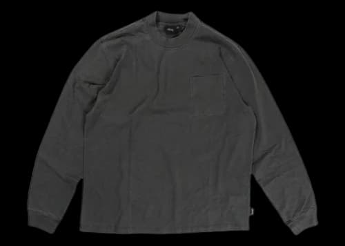 Stussy Pigment Dyed Mock Neck Washed Black