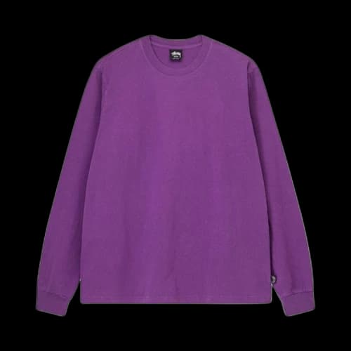 Stussy Pigment Dyed Long-Sleeve Crew Top Purple