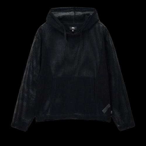 Stussy Cotton Mesh Hoodie Black