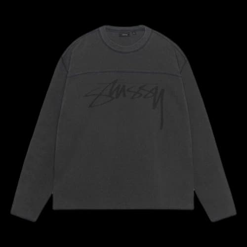 Stussy Pigment Dyed Football Crew 'Washed Black'