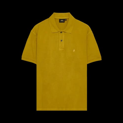 Stussy Pigment Dyed Pique Polo 'Mustard'
