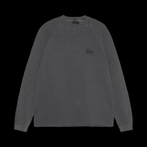 Stussy Raglan Thermal Long-Sleeve Crew 'Washed Black'