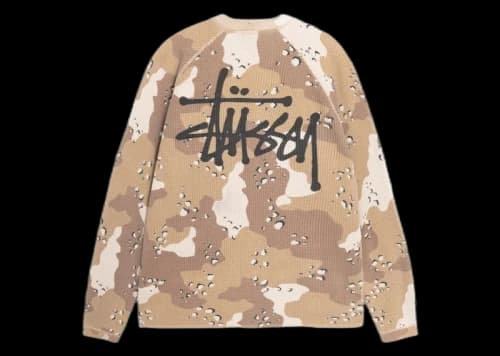 Stussy Raglan Thermal L/S Crew Desert Camo
