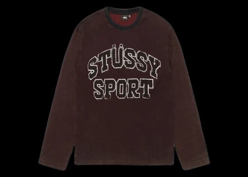Stussy 2 Tone Cotton Mesh Crew Black