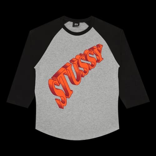 Stussy Super Raglan Long-Sleeve 'Grey Heather/Black'
