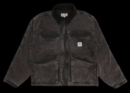 Stussy Washed Canvas Shop Jacket Black