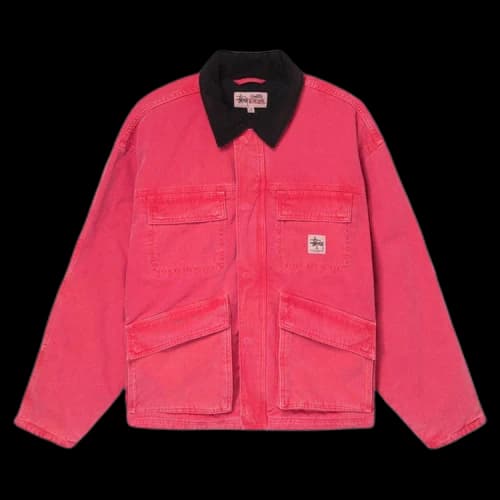 Stussy Washed Canvas Shop Jacket 'Hot Pink'
