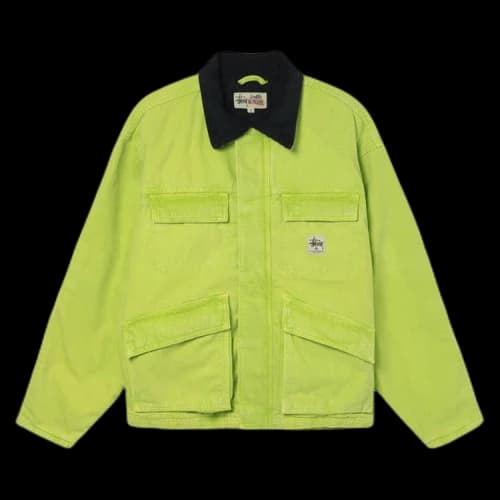 Stussy Washed Canvas Shop Jacket Lime