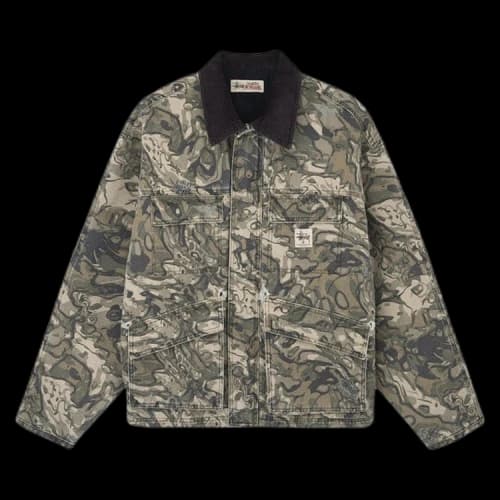Stussy Washed Canvas Shop Jacket 'Veil Camo'