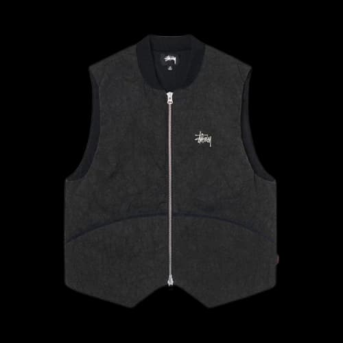 Stussy Washed Canvas Primaloft Vest Black