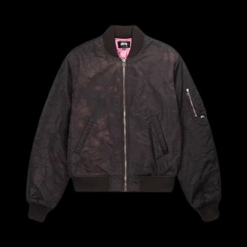 Stussy Dyed Nylon Bomber Jacket Brown