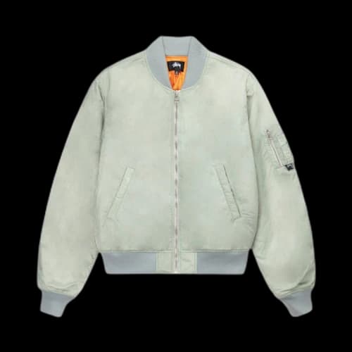 Stussy Dyed Nylon Bomber Jacket Stone