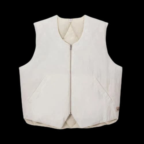 Stussy Reversible Quilted Vest Cream