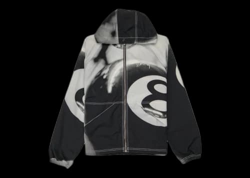 Stussy 8 Ball Beach Shell Jacket Grayscale