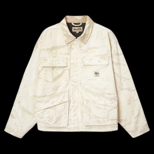 Stussy Distressed Canvas Shop Jacket 'Khaki'