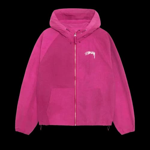 Stussy Beach Wave Dye Shell Jacket Berry