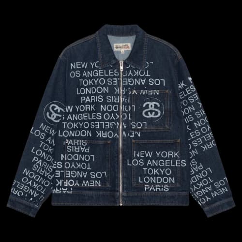 Stussy City Link Denim Zip Work Jacket 'One Wash'