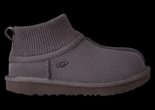 UGG Classic Ultra Stretch Cuff Slipper Obsidian (Kids)