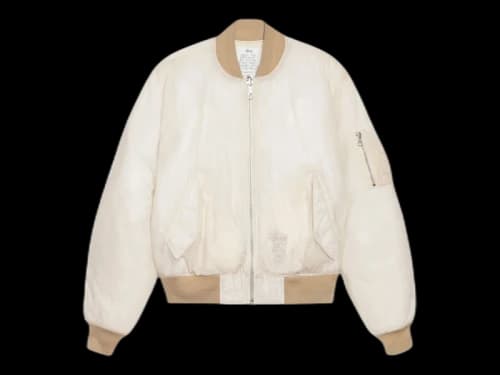 Stussy Waxed Built Bomber Jacket Cream