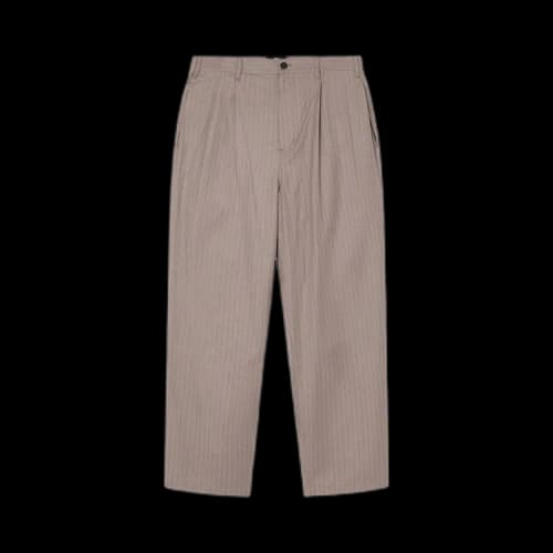 Stussy Striped Volume Pleated Trouser 'Light Brown'