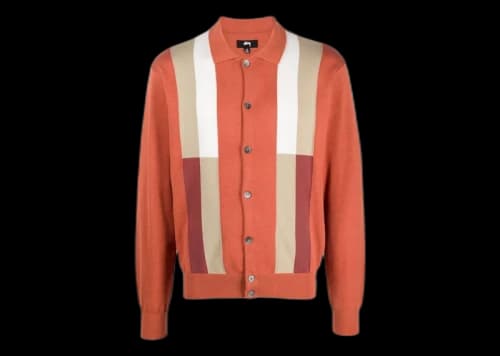 Stussy Color Block Sweater Burnt Orange