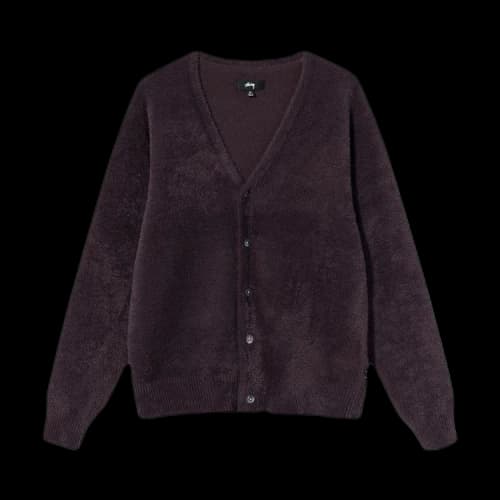 Stussy Shaggy Cardigan 'Eggplant'