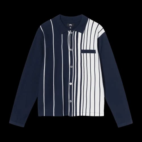 Stussy Striped Knit Shirt 'Navy'