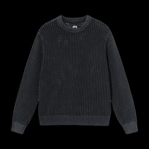 Stussy Pigment Dyed Loose Gauge Sweater Black
