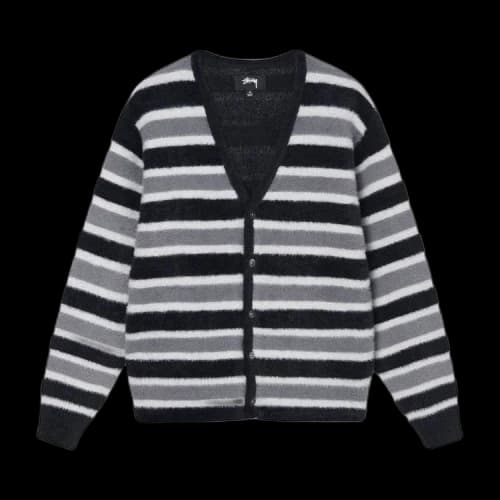 Stussy Horizontal Stripe Cardigan 'Black'