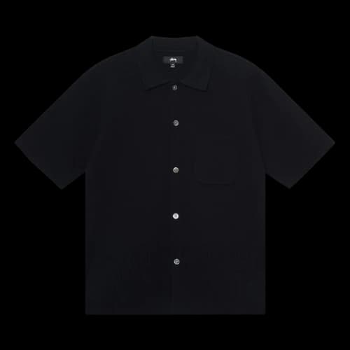 Stussy Perforated Swirl Knit Shirt 'Black'