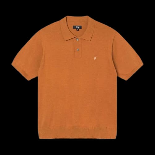 Stussy Classic Short-Sleeve Polo Sweater 'Orange'