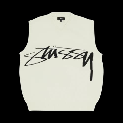 Pre-Owned Stussy Sweater Vest 'Natural', From the Closet of ASAP Nast