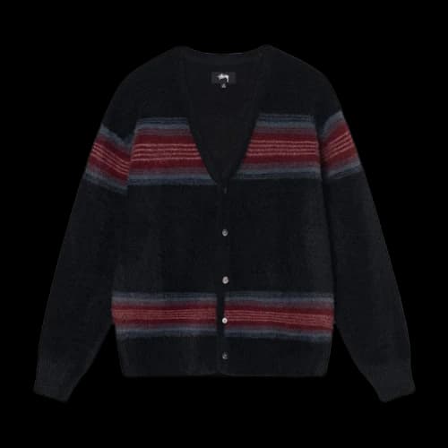 Stussy Stripe Shaggy Cardigan 'Black'