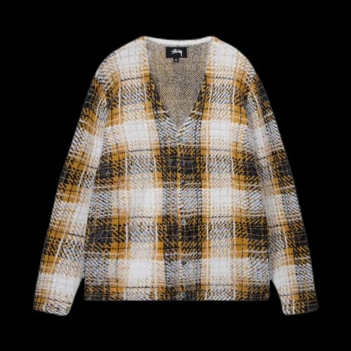 Stussy Hairy Plaid Cardigan 'Gold'