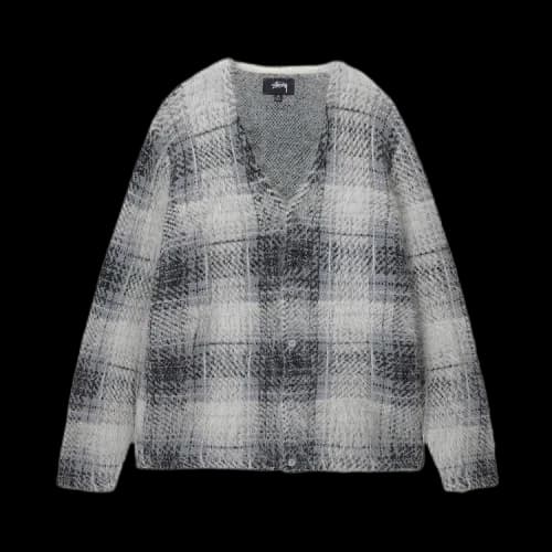 Stussy Hairy Plaid Cardigan 'White'