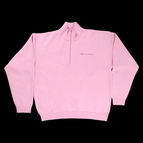 Stussy Half Zip Mock Neck Sweater Pink