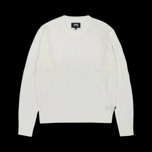 Stussy Cable Loose Knit Sweater 'Ivory'