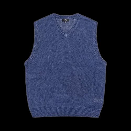 Stussy Loose Knit Linen Vest 'Blue'