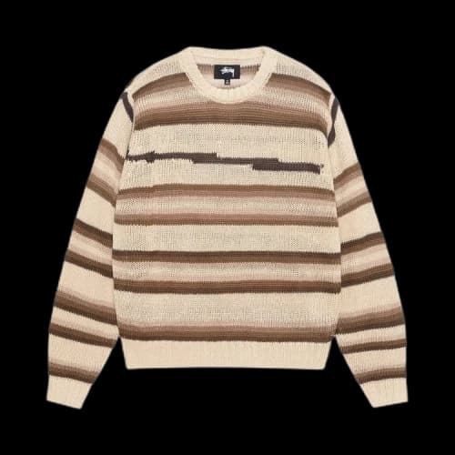 Stussy Tonal Stripe Linen Sweater 'Natural'