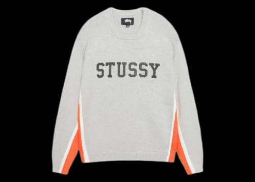 Stussy Contrast Stripe Crew Heather