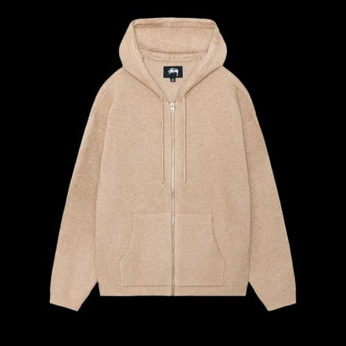Stussy Hooded Zip Sweater 'Camel'