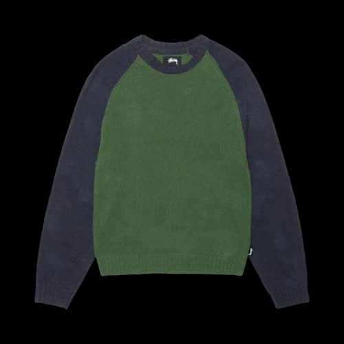 Stussy Colorblocked Raglan Knit Crew 'Green'