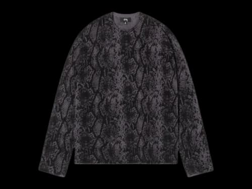 Stussy Python Knit Crew Charcoal