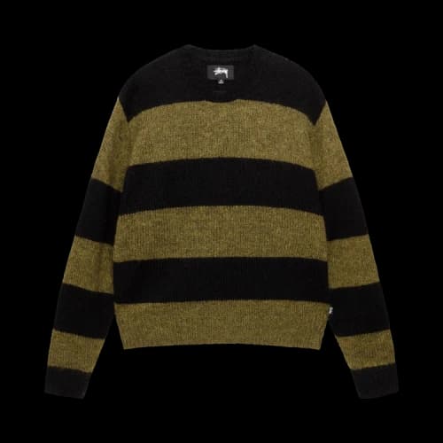 Stussy Big Stripe Crew 'Dark Olive'