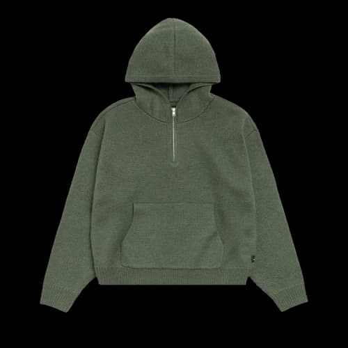 Stussy Quarter Zip Knit Hoodie 'Green'