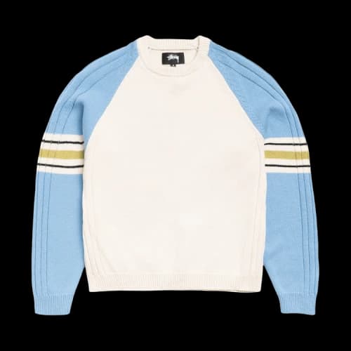 Stussy Stripe Raglan Crew 'Blue'