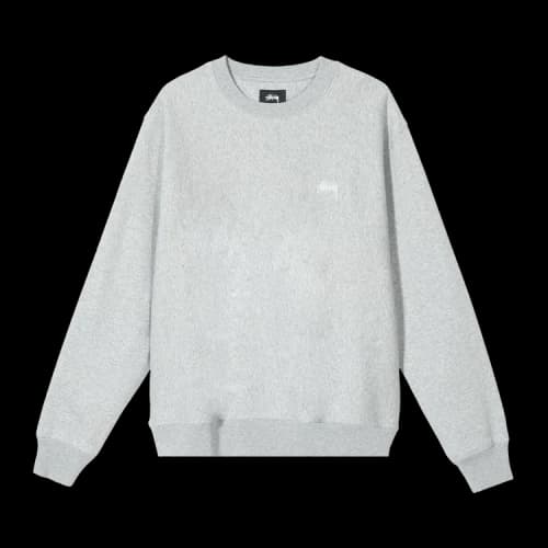 Stussy Stock Logo Crew 'Heather Grey'