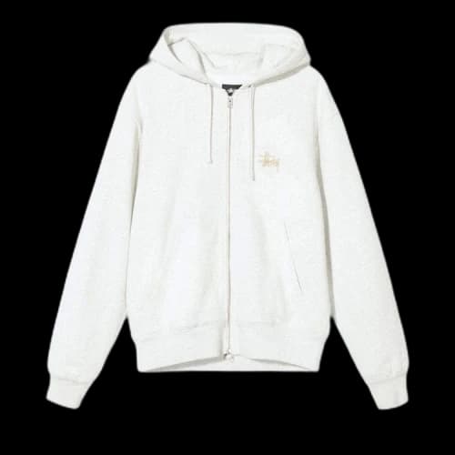 Stussy Thermal Zip Hoodie 'Ash Heather'